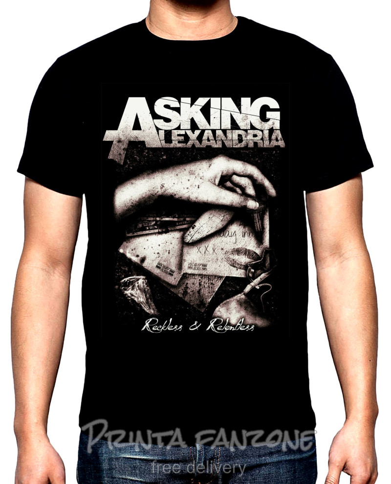 T-SHIRTS Asking Alexandria, Reckless and Relentless, men's  t-shirt, 100% cotton, S to 5XL